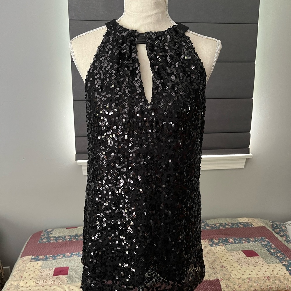 Tahari sequin top